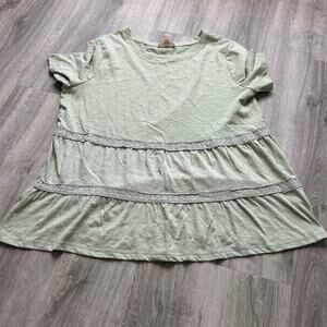 Women's Como Vintage Green Blouse- 2X